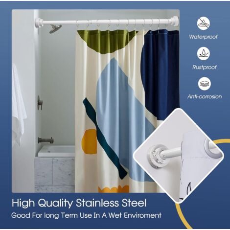Tringle à rideau de douche 190 - 300 cm argent mat ** EXTRA