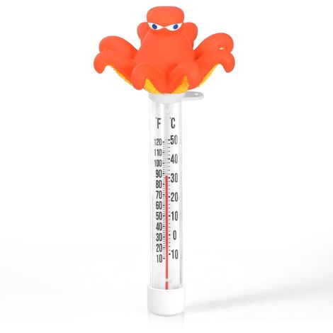 Thermomètre de piscine flottant, thermomètre de piscine, design pieuvre, accessoires de piscine