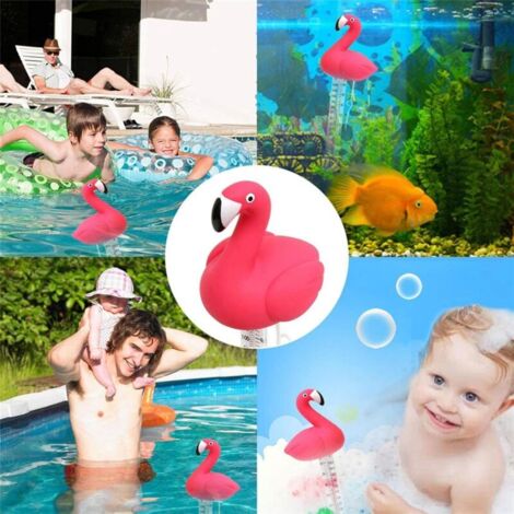 Thermomètre Flottant pour Piscine Thermomètre Flottant Flamant Rose Thermomètre d'Eau, pour Toutes Piscines Extérieures et Intérieures Spas Jacuzzi