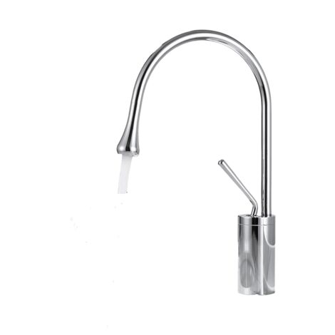 Robinet de salle de bain avec bras pivotant à 360° et design en goutte, mitigeur électrolytique, profil bas (1/4)