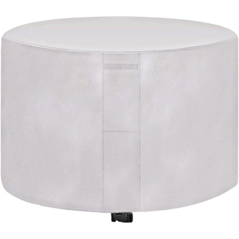 Housse de protection imperméable pour salon de jardin rond, tissu Oxford 420D, coupe-vent, résistant aux UV, argent 185 x 95 cm (1/5)