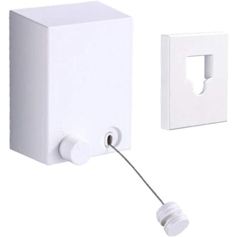 Corde à linge rétractable, corde à linge portable, coque ABS + aluminium, convient pour balcon, 4,2 mètres de long, blanc (1/5)