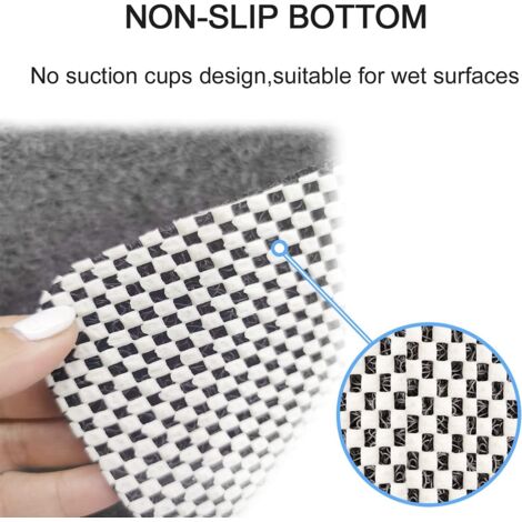 Tapis de douche antidérapant en luffa souple anti-moisissure PVC, 50 x 80 cm (gris) | Leroy Merlin