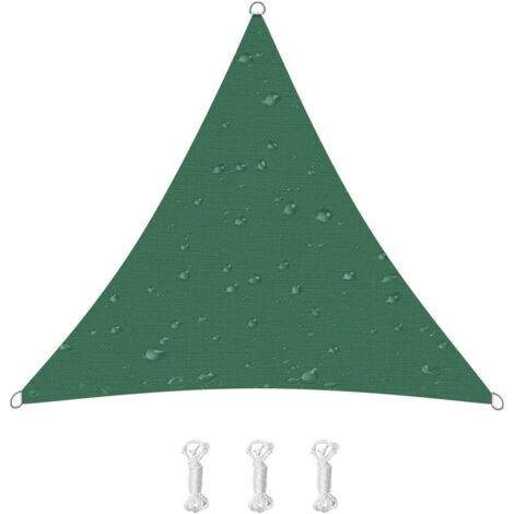 Voile d'ombrage, 95% uv, convient pour terrasse, balcon, jardin, fête, événements en plein air (2 x 2 x 2 mètres, vert foncé) (1/5)
