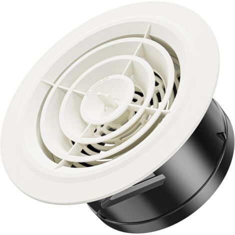 Grille d'aération avec sortie d'air ronde, pour ouverture de diamètre 150 mm, blanche (1/5)