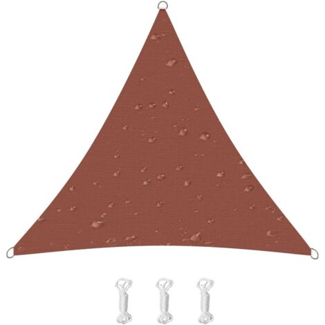 Voile d'ombrage, 95% uv, convient pour terrasse, balcon, jardin, fête, événements en plein air (4 x 4 x 4 mètres, rouge rouille) (1/5)