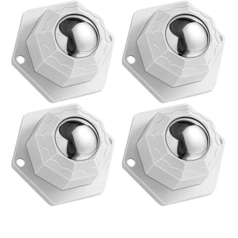 4 petites roulettes pour meubles, roulettes adhésives universelles, poulies mobiles pivotantes à 360 degrés, blanches (1/5)