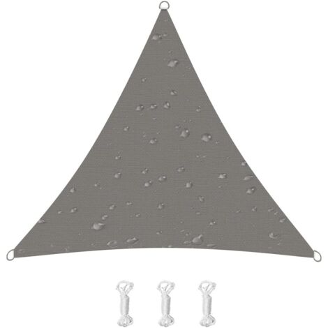 Voile d'ombrage, 95% uv, convient pour terrasse, balcon, jardin, fête, événements en plein air (4 x 4 x 4 mètres, gris) (1/5)