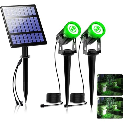 Lampe solaire de sécurité pour jardin, étanche IP65, interrupteur automatique, idéale pour terrasse et jardin, verte (1/5)