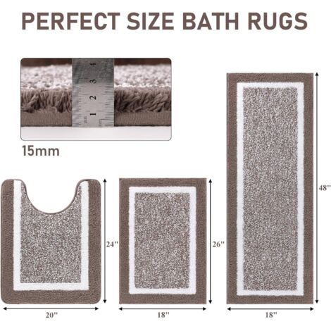 Tapis De Bain Microfibre Extra Doux Antidérapant Enyhom Gris Foncé 60x90 Cm