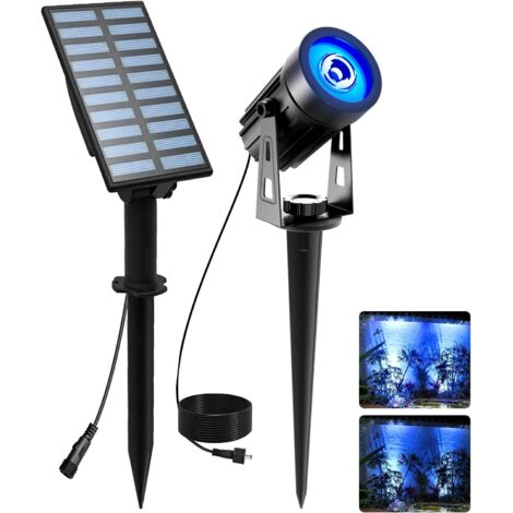 Projecteur solaire d'extérieur, étanche IP65, idéal pour les allées de jardin, éclairage solaire extérieur bleu (1/5)