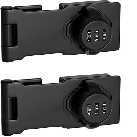 Lot de 2 serrures à code à 3 chiffres, serrures à combinaison sans clé pour petites portes et armoires (noir) (1/5)