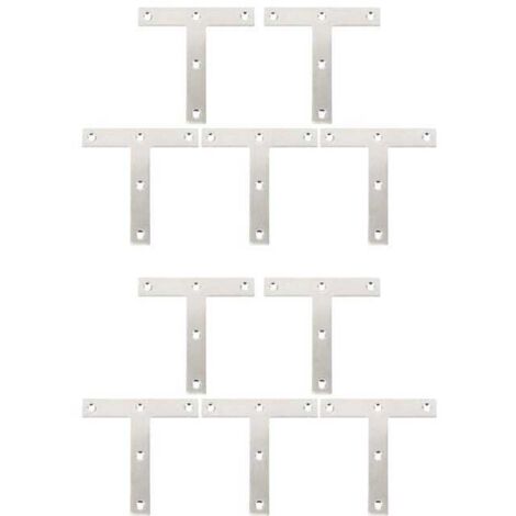 Lot de 20 équerres d'angle plates en T pour réparation de meubles, placage de bois, 90 degrés, 120 mm x 120 mm (1/5)