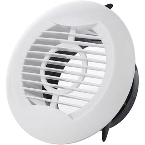 Grille d'aération ronde en ABS, à persiennes avec écran intégré pour salle de bain, bureau et cuisine (lame droite neuve de 75 mm) (1/5)