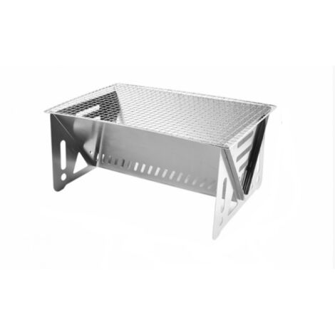 Barbecue portable pliable de petite taille, barbecue de camping amovible - Convient pour l'extérieur, le jardin, les fêtes - (38 x 22 x 18) (1/5)