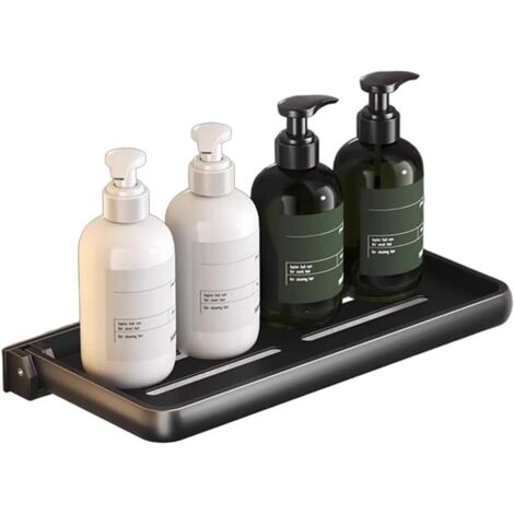 Étagère murale pliable pour salle de bain, convient pour salle de bain, cuisine, camping-car, gris pistolet, 40 cm (1/5)