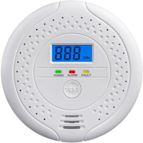 1 détecteurs de monoxyde de carbone, alarme, écran LCD, sans fil, blanc 10,5 x 10,5 x 3,3 cm (1/5)