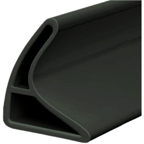 Bande d'arrêt d'eau - Bande d'arrêt de salle de bain - Bande d'arrêt de douche - Bande d'arrêt de sol - 2 cm x 3 cm x 2 m - Noir (1/5)