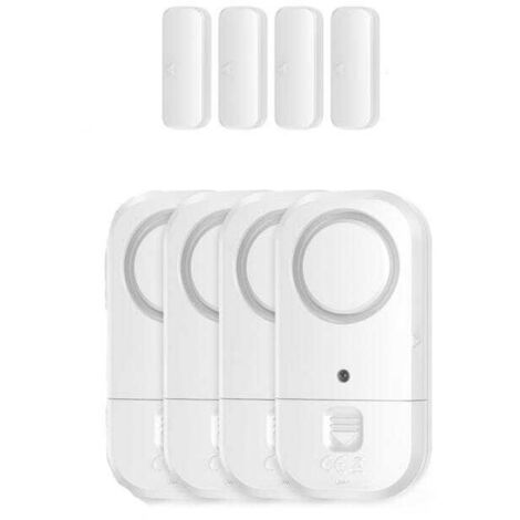 Capteurs d'alarme pour portes et fenêtres - Sécurité enfants, maison, bureau, magasin, dortoir, appartement, camping-car, lot de 4 (1/5)