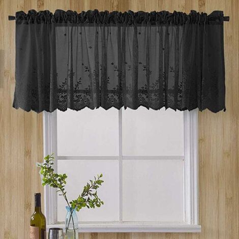 1 Pièce Voilage, Rideau Jacquard Transparent, Rideau Bistro Maison de Campagne, Tringle non incluse (L 74 cm x H 61 cm) (1/5)