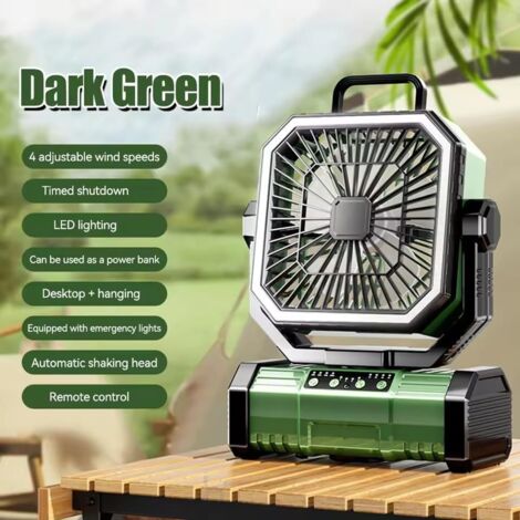 Ventilateur De Plafond De Camping Portable, Charge Usb À 4 Vitesses 5 V