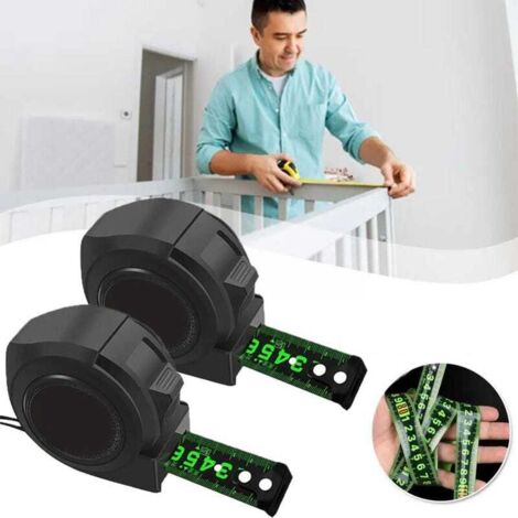 2 mètres ruban en acier autobloquants - règle fluorescente noire - haute précision épaissie anti-chute résistant à l'usure - 5M-19MM (1/5)