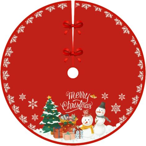 Jupe de sapin de Noël de 90 cm de diamètre, tabliers de fond pour sapin de Noël, décoration de sapin de Noël, décoration d'intérieur (Style 12) (1/5)