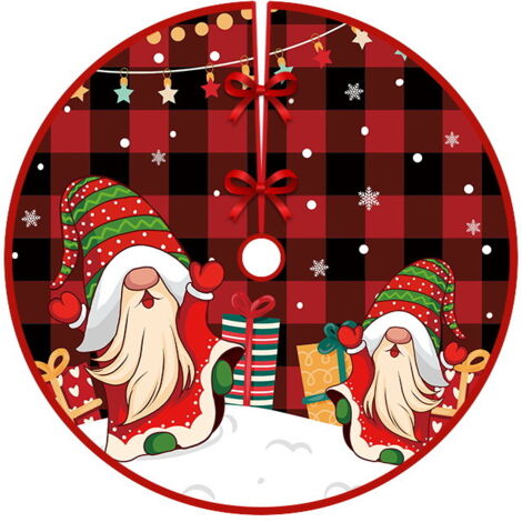 Jupe de sapin de Noël de 90 cm de diamètre, tabliers de fond pour sapin de Noël, décoration de sapin de Noël, décoration d'intérieur (Style 19) (1/5)