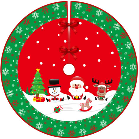 Jupe de sapin de Noël de 90 cm de diamètre, tabliers de fond pour sapin de Noël, décoration de sapin de Noël, décoration d'intérieur (Style 3) (1/5)