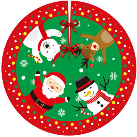 Jupe de sapin de Noël de 90 cm de diamètre, tabliers de fond pour sapin de Noël, décoration de sapin de Noël, décoration d'intérieur (Style 2) (1/5)