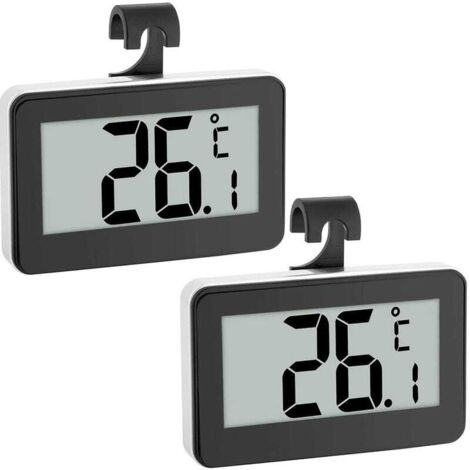 2 thermomètres numériques étanches avec écran LCD facile à lire, parfaits pour une utilisation en extérieur, noirs (1/5)