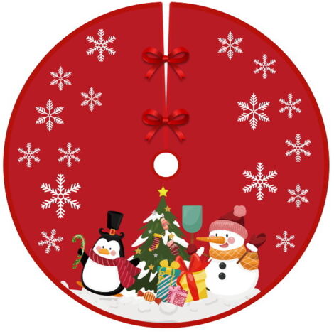 Jupe de sapin de Noël de 90 cm de diamètre, tabliers de fond pour sapin de Noël, décoration de sapin de Noël, décoration d'intérieur (Style 11) (1/5)