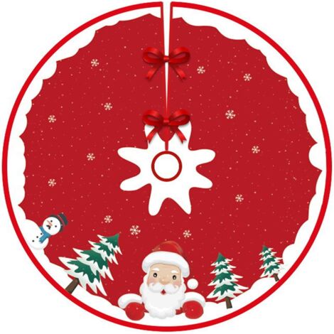 Jupe de sapin de Noël de 90 cm de diamètre, tabliers de fond pour sapin de Noël, décoration de sapin de Noël, décoration d'intérieur (Style 17) (1/5)