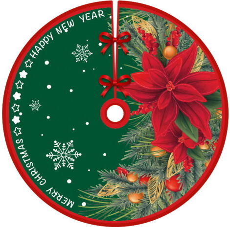 Jupe de sapin de Noël de 120 cm de diamètre, tabliers de fond pour sapin de Noël, décoration de sapin de Noël, décoration d'intérieur (Style 24) (1/5)