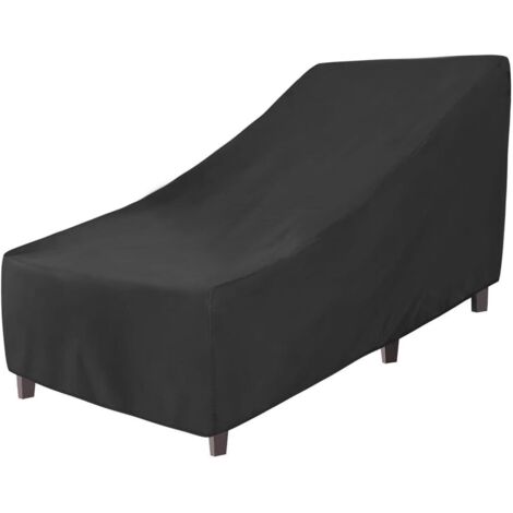 Housse de chaise longue de plage - Imperméable, coupe-vent et résistante aux UV - Noir - 210 x 75 x 40 x 80 cm (1/5)