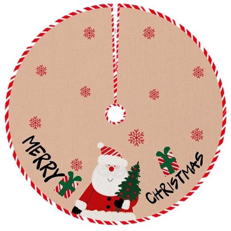 Jupe de sapin de Noël de 90 cm de diamètre, tabliers de fond pour sapin de Noël, décoration de sapin de Noël, décoration d'intérieur (Style 27) (1/5)