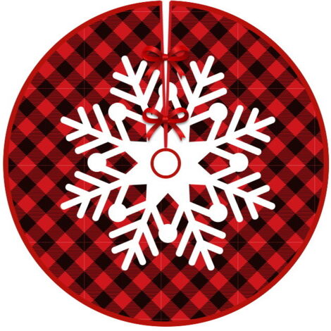 Jupe de sapin de Noël de 120 cm de diamètre, tabliers de fond pour sapin de Noël, décoration de sapin de Noël, décoration d'intérieur (Style 9) (1/4)
