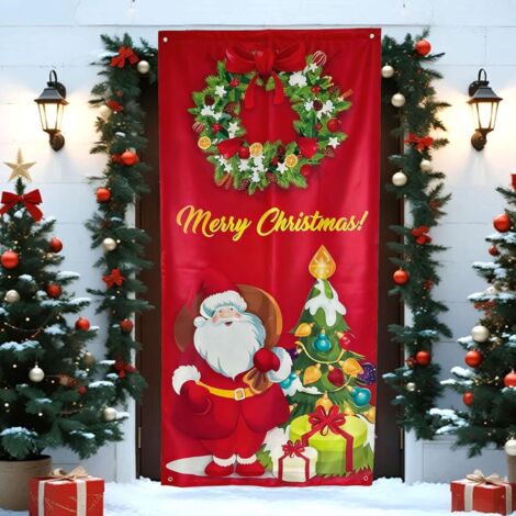 Décoration de Noël, convient pour une utilisation intérieure et extérieure, Noël, décoration de la maison, 73 x 35 pouces, style 1. (1/5)