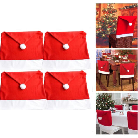 Housses de chaise de Noël, housses de chaise amovibles et lavables, adaptées aux mariages, hôtels, salles de banquet, anniversaires,4 pièces. (1/5)