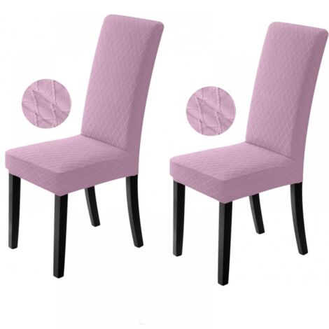 Housses de chaise extensibles,lavables et amovibles, adaptées aux restaurants, bureaux, hôtels, mariages (2 pièces, violet) (1/5)