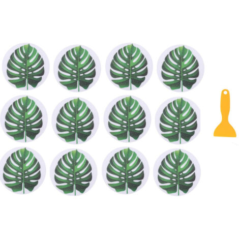 12 autocollants antidérapants à motifs de feuilles pour douches, baignoires, piscines, escaliers, etc. (1/5)