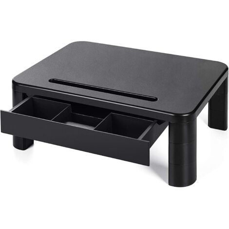 Support d'écran de bureau - Hauteur réglable avec tiroir, petit support d'imprimante pour la maison et le bureau (1/5)