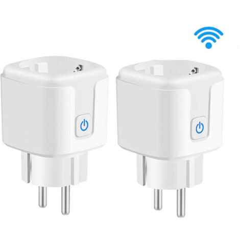 Prise intelligente WiFi pour minuterie de commande à distance vocale sans fil, adaptée à la vie de maison intelligente, 20A, 2 pièce. (1/5)