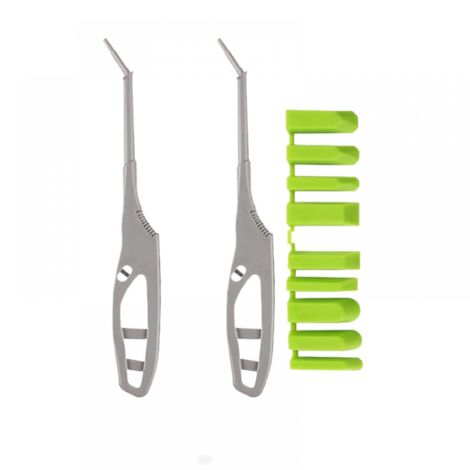 Ensemble de deux grattoirs en caoutchouc 9 en 1, grattoirs multi-usages en silicone pour éliminer la colle, le coulis et les résidus de verre, vert (1/5)