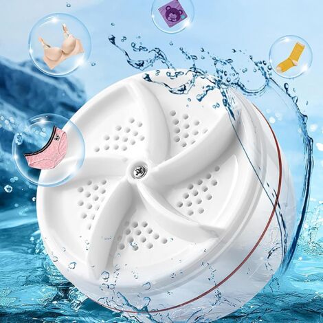 Mini machine à laver turbo, machine à laver à turbine à ultrasons avec câble USB - pour la maison, le camping, le dortoir. 1 pièce. (1/5)