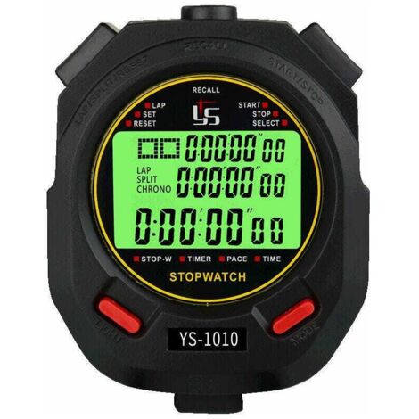 Chronomètre avec fonction muet et lumière, électronique lumineux chronomètre d'entraînement professionnel pour le sport(10 mémoires),756221mm (1/5)