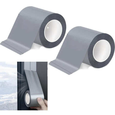 Ruban d'étanchéité multi-usages - pour coller et sceller les portes et fenêtres pour éviter les courants d'air et le froid, argent, 5 cm 3 m. (1/5)