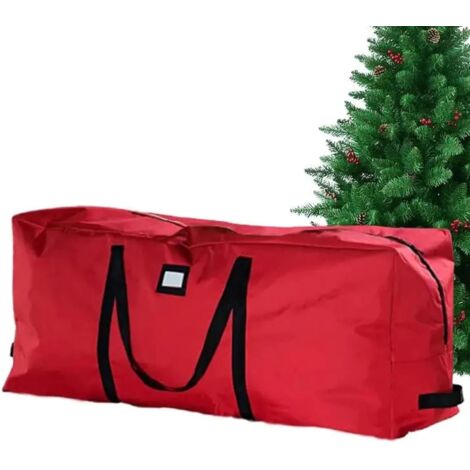 Sac de rangement pour tapis de jardin, tissu Oxford 600D avec coutures et poignées latérales, adapté aux sapins de Noël, 165 x 38 x 76 cm (rouge) (1/5)