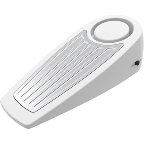 Butée de porte avec alarme pour maisons, chambres et hôtels, 130 dB, facile à installer, butée de sol fiable et portable, pack de 1, blanc. (1/5)