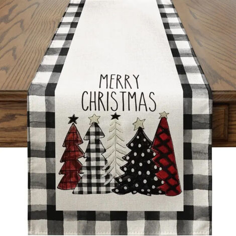 Chemin de table de Noël - Décoration de table, chemin de table, décoration de Noël, set de table imprimé Noël, style 15, 33233 cm. (1/5)